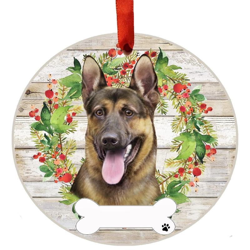 German Shepherd Wreath Ornament